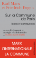 Couverture Sur la Commune de Paris. Textes et controverses suivi de Evénement et stratégie révolutionnaire Editions Sociales 2021