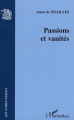 Couverture Passions et vanités Editions L'Harmattan 2005