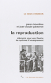 Couverture La reproduction Editions de Minuit (Le sens commun) 1970
