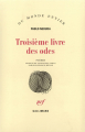 Couverture Troisième livre des odes Editions Gallimard  (Du monde entier) 1978