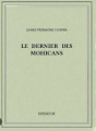 Couverture Le dernier des Mohicans Editions Bibebook 1826