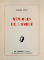Couverture Mémoires de l'ombre Editions Le terrain vague 1959