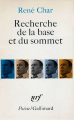 Couverture Recherche de la base et du sommet Editions Gallimard  (Poésie) 1971