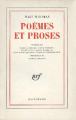 Couverture Poèmes et proses‎  Editions Gallimard  (Blanche) 1960