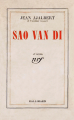 Couverture Sao Van Di Editions Gallimard  (Blanche) 1934
