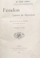 Couverture Fénelon, Lettres de Direction Editions de Gigord 1920