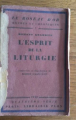 Couverture L\\\'esprit de la liturgie Editions Plon 1929