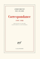 Couverture Correspondance (1919-1938) Editions Gallimard  (Blanche) 2019
