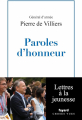 Couverture Paroles d'honneur Editions Fayard 2022
