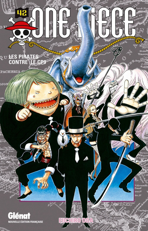 Couverture One Piece, tome 042 : Les pirates face au CP9