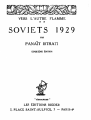 Couverture Soviets 1929 Editions Rieder 1929