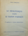 Couverture Le Néolithique dans le bassin parisien Editions CNRS 1974