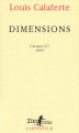 Couverture Dimensions : Carnets XV (1993) Editions Gallimard  (L'arpenteur) 1993