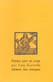 Couverture Poèmes pour un corps Editions Fata Morgana 1985