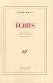 Couverture Écrits Editions Gallimard  (Blanche) 1940