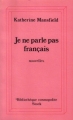 Couverture Je ne parle pas français Editions Stock 1992