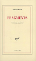 Couverture Fragments Editions Gallimard  (Blanche) 1992