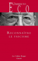 Couverture Reconnaître le fascisme Editions Grasset (Les Cahiers Rouges) 2024