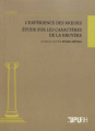 Couverture L\'expérience des moeurs : étude sur les caractères de la Bruyère Editions PHR 2019