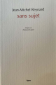 Couverture Sans Sujet Editions Lignes 2008