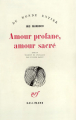 Couverture Amour profane, amour sacré Editions Gallimard  (Du monde entier) 1978