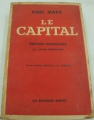 Couverture Le capital abrégé Editions Rieder 1935