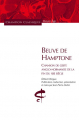 Couverture Beuve de Hamptone. Chanson de geste anglo-normande Editions Honoré Champion (Classiques Moyen-Âge) 2014