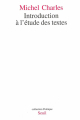 Couverture Introduction à l'étude des textes Editions Seuil 1995