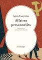 Couverture Affaires personnelles Editions de l'Antilope 2020