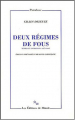 Couverture Deux régimes de fous Editions de Minuit 2003