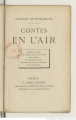Couverture Contes en l'air Editions E. Dentu 1877