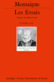 Couverture Essais (Montaigne), tome 3 Editions Presses universitaires de France (PUF) (Quadrige) 1992