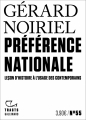Couverture Préférence nationale Editions Gallimard  (Tracts) 2024