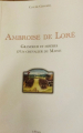 Couverture Ambroise de Loré grandeur et misère d'un chevalier du Maine Editions Portfolio 2024