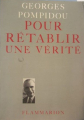 Couverture Pour rétablir une vérité Editions Flammarion 1982