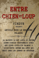 Couverture Entre chien et loup Editions Autoédité 2022