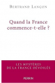 Couverture Quand la France commence-t-elle ? Editions Perrin 2021