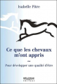 Couverture Ce que les chevaux m'ont appris Editions Béliveau 2015