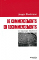 Couverture De commencements en recommencements une dynamique d'espérance Editions Empreinte Temps Présent 2012