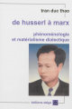 Couverture De Husserl à Marx : Phénoménologie et matérialisme dialectique Editions Delga 2012