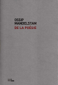 Couverture De la poésie Editions La Barque 2017