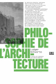 Couverture Philosophie de l'architecture Editions Zones 2019