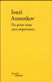 Couverture De petits riens sans importance Editions Verdier (Poustiaki) 2018