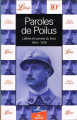 Couverture Paroles de poilus, Lettres et carnets du front 1914-1918 Editions Librio 1998