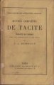Couverture Oeuvres complètes (Tacite) Editions Hachette 1896