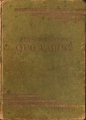 Couverture Quo Vadis ? Editions Hachette (Bibliothèque Verte) 1949