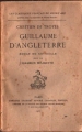 Couverture Guillaume d'Angleterre Editions Honoré Champion (Les classiques français du Moyen-Âge) 1927