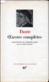 Couverture Oeuvres complètes (Dante) Editions Gallimard  (Bibliothèque de la Pléiade) 1988