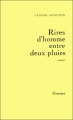 Couverture Rire d'hommes entre deux pluies Editions Grasset 1990