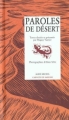 Couverture Paroles de désert Editions Albin Michel (Carnets de sagesse) 2002
